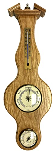 Banjo Barometer Thermometer Hygrometer in Dark Oak