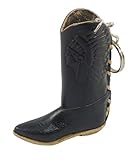 Dieser Schlüsselanhänger ist detailliert verarbeitet. Motiv: Cowboystiefel mit Indianerköpfen auf den Seiten.