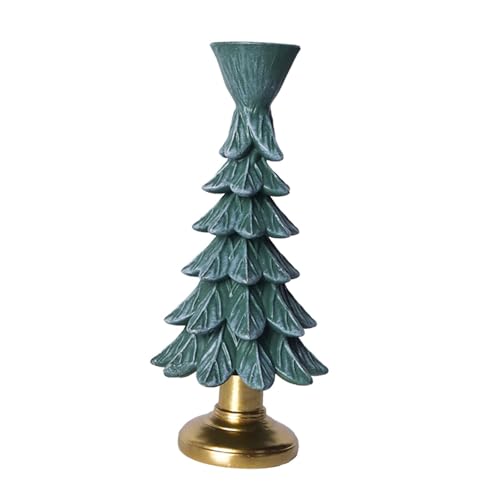 Kuntesetty Portacandele Decorativo per Albero di Natale in Resina con Design Creativo Festivo, Portacandele per Albero di Natale, Figurina E Centrotavola Accesso, 7 Cm X 7 Cm X 16.6