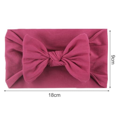 Chewtoyo Faixa de cabeça de bebê com laço de nylon com 6 peças: faixa elástica larga para cabelo rec