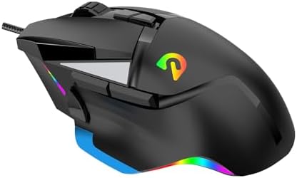 Sokelinn-six Wired Gaming Mouse, 7200 DPI Optical Ergonomic Mice with Programmable Buttons and RGB Lighting for Office or Gamer PC Laptop Computer Use (White) image 4