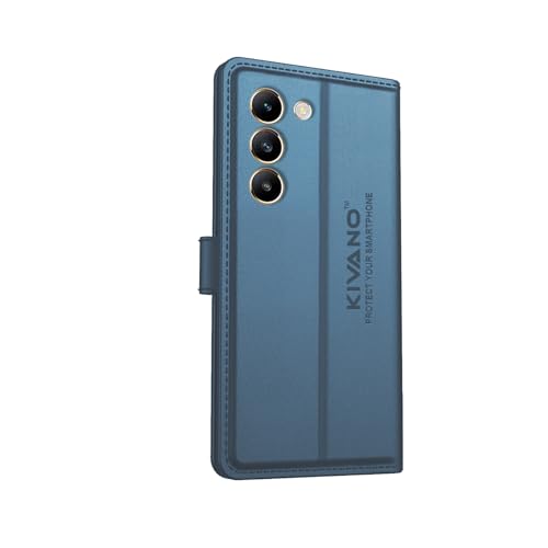Image of Compatible with Vivo T3 5G / Vivo Y200e 5G Flip Cover | Leather Finish | Inside Pockets & Inbuilt Stand | Shockproof Wallet Style Magnetic Closure Back Cover Case