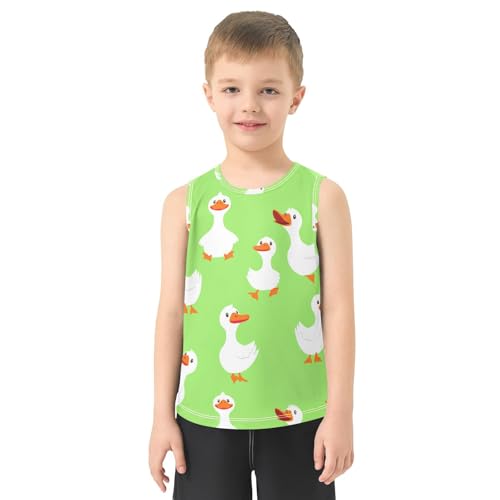 J JOYSAY Green Cartoon Goose Boys Tank Top Sleeveless Muscle Shirts Quick Dry Kids T-Shirts 3-15T2