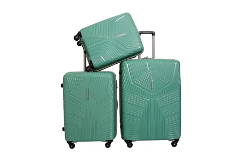 Image of VIP Aristocrat 3 Pc Set Cabin 55 Cm (Small),66 Cm (Medium),76 Cm (Large) 4 Spinner Wheel Trolley,Hard Case Lightweight Bag & Combination Lock Suitcase With 5 Years International Warranty (Slate Green)