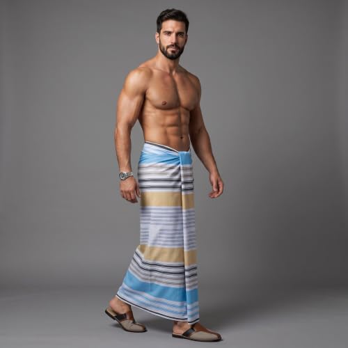 Image of Men's Cotton Lungi | Soft Breathable Wrap Around Lungi | Comfortable Daily & Home Wear for Men