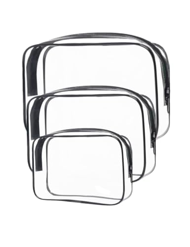 Clear Toiletry Bag，Travel Makeup Bag，Smooth Metal Zipper Clear Liquid Bag