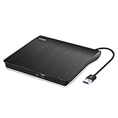 Cocopa Masterizzatore DVD Esterno, Lettore CD Esterno per PC Portatile Unità Esterna USB 3.0 DVD-R CD-RW Drive Dispositivo Ultra Slim Per Laptop Windows 98/ME/ 2000/XP/Vista/7/8/10/11 Mac Linux, Nero