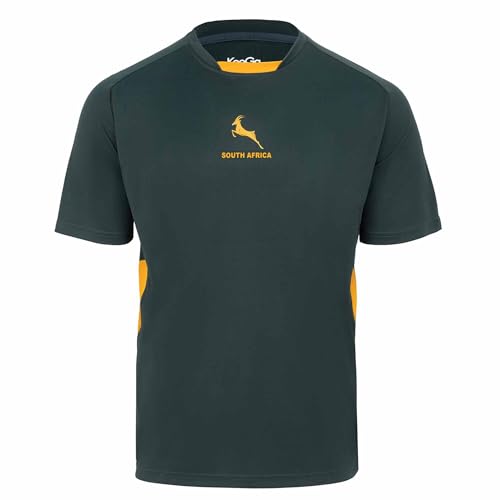 GIFTS 4 ALL Official South Africa Rugby Fans Leisure Shirt South Africa Rugby Supporters Match Day Shirt Mens Springboks Fans Sports Top (UK Alpha M Regular Regular) Multicolor