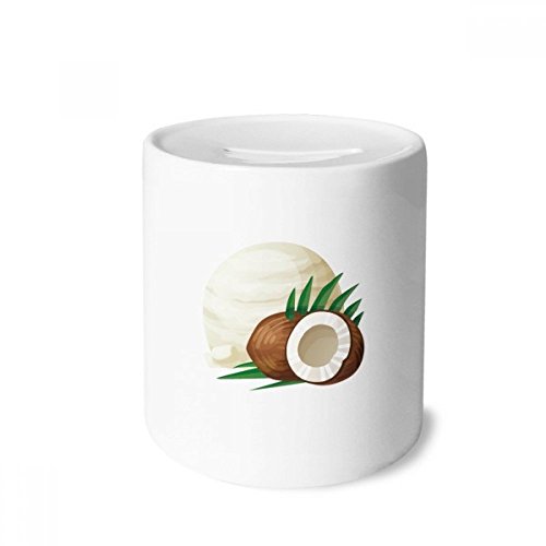 Tirelire en céramique feuilles de coco pour ranger vos pièces qui traînent partout