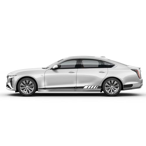 Image of 1 Pack 2 Pcs Universal Fit Black PVC Car Door Side Rocker Panel Stripe Decals, Racing Long Stripes Decals for Most Cars, SUV, Truck