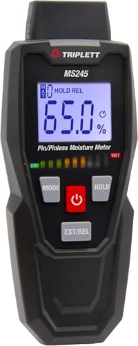 Image of Triplett MS245 Pin /Pinless Moisture Meter for Wood and Building Materials with Audible Indicator