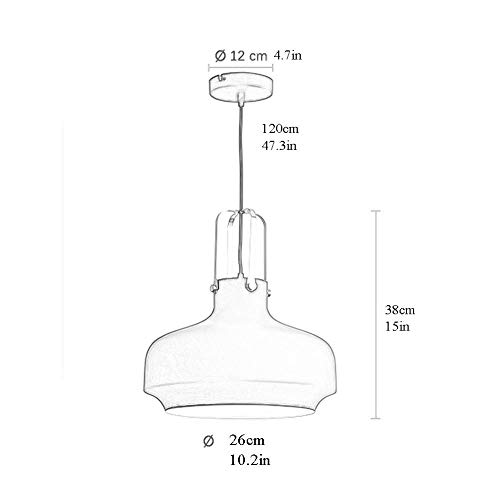 Lámpara colgante de decoración gris E27 con pantalla de 26cm elegante 5