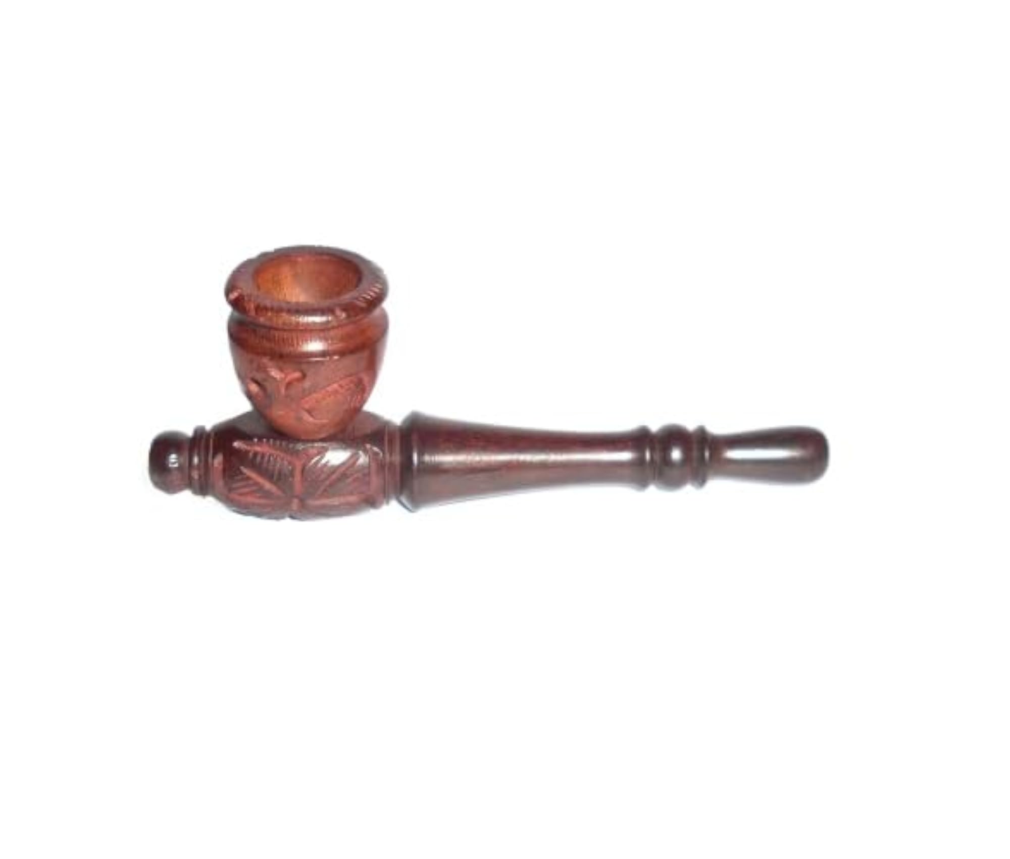 D.R.M. CREATIONS 4 Inch Rose Wooden Herb Smoking Chillum Pipe