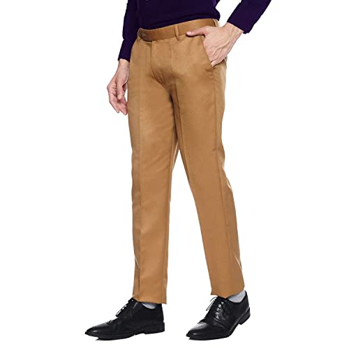 Image of Men's Slim Fit Formal Trousers | Office & Business Wear | Men's Solid Formal Pants (256)