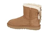  UGG Botas de invierno para mujer Mini Bailey FUFF Bow, marrón claro, 37 EU