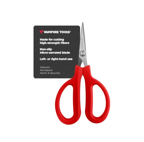 VAMPLIERS 6 1/4' Fiber Optic Kevlar Scissors Industrial Grade Carbon Steel Shears - Cuts Kevlar...