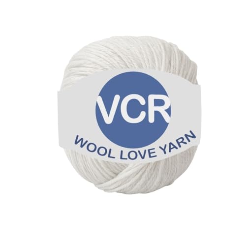 Image of VCR White Yarn, 25 Grams Hank, 85 Meters Length, 100% Merino Wool, Pack of 1, Shrink-Resistant Soft, Warm and Premium Wool Yarn for Knitting, Crochet and Craft Projects