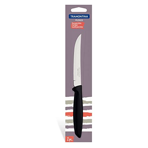 Faca para Frutas Tramontina Plenus com Lâmina em Aço Inox com Fio Liso e Cabo de Polipropileno Preto