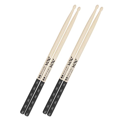 American Hickory Drumsticks 5A, Non-Slip Grip, 2 Pairs