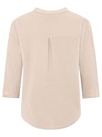 Zwillingsherz Damen Musselin Bluse Tunika Uni – Luftige Longbluse aus 100% Baumwolle – Sommer Shirt mit V-Ausschnitt und 3/4 Arm – Leichtes Oversize Oberteil für Freizeit Urlaub Strand – Ansicht 2