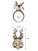 Alilang Unisex Antique Bronze Tone Two Horn Reindeer Animal Easter Cosplay Ring