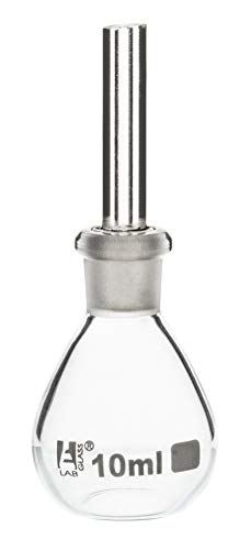 Eisco Labs Spezifische Schwerkraftflasche, 10 ml, flacher Boden mit perforiertem Verschluss, Borosilikatglas