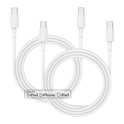 Cable de carga para iPhone 15 2M 2Pack, cable tipo C a tipo C Cable de carga rápida USB C para Apple iPhone 16/16 Pro/16 Pro Max/15/15 Plus / 15 Pro / 15 Pro Max, iPad