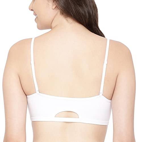 Image of Enamor Moulded Double Layer Front Women's Cotton Cami Bra - Detachable Slim Straps with Back Keyhole, Non Padded, Wirefree, High Coverage - A022 (Pack of 2)