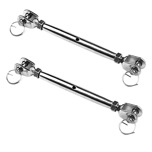 PartyKindom 2pcs Tensores de Acero Inoxidable para Cables, tipo Quijada, para Tensión de Cables y Cuerdas, Diseño de Acabado Suave para Uso Profesional miniatura 1