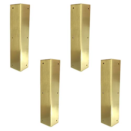 4Pcs Antique Pure Brass Corner Protectors Braces Classical Furniture Tables and Chairs Cabinet Corner Guard (Gold)