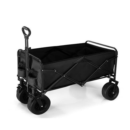 Chariot de camping pliable à 4 roues pour le shopping et le jardin, parfait pour la plage et les activités de plein air