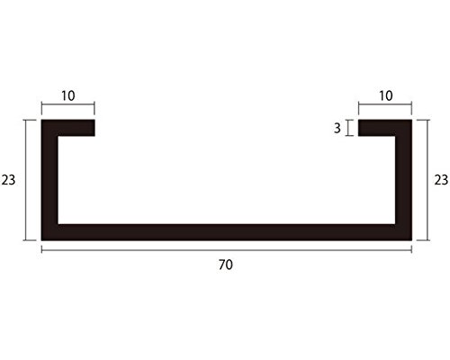 アルミC型チャンネル 1m 3.0&times;70&times;23&times;10mm シルバー 4本 オーダーメイド品 納期約8営業日 キャンセル・返品不可