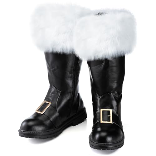 Liitrsh Weihnachtsmann-Stiefel Herren breite Wade Santa Combat Boots...