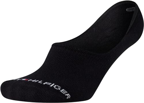 Tommy Hilfiger Women's TH Logo No-Show Sneaker Liner Socks - 6 Pack (One Size, Black)4