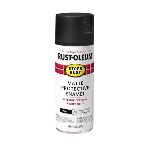 Image of Rust-Oleum 401641 Stops Rust Spray Paint, 12 oz, Matte Black