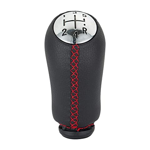 HIULLEN 5-speed gear lever, automatic gear lever, compatible with Renault Clio III 2005-2009, Megane II 2002-2009, Scenic II 2003-2006, Kangoo 2009, gear knob, PU gear lever Cover