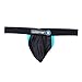 Wildmant Raw Strapless Mesh Jock with Blue Contrast Trim (Medium, Black//Blue)