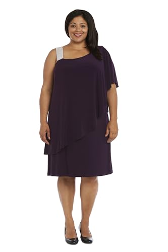 Image of R&M Richards Women's Asymmetrical Elegance Cocktail Dress