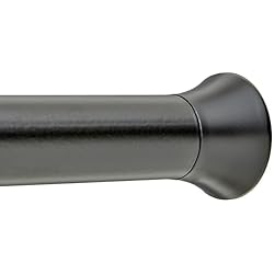 Cortinas Amazon Dormitorio Amazon Basics - Barra de tensión para cortina de ducha o marco de puerta, Negro, 91 a 137 cm