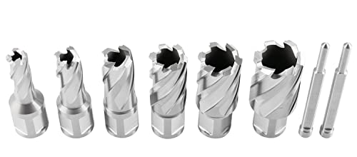 Accusize Industrial Tools H.S.S. Annular Cutter Set, 1'' Cutting Depth, 7/16'' to 1-1/16'' with 3/4'' Weldon Shank, 8 Pc Set, HSS1-0000 by Accusize Industrial Tools - Used condition - Image 5