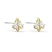 Swarovski Pendientes Eternal Flower Bee, blanco, baño tono oro