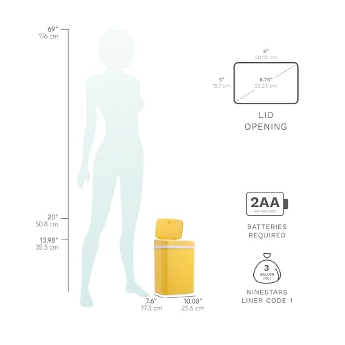Basura automática rectangular con sensor de movimiento y tapa sellada 3 gal. miniatura 2