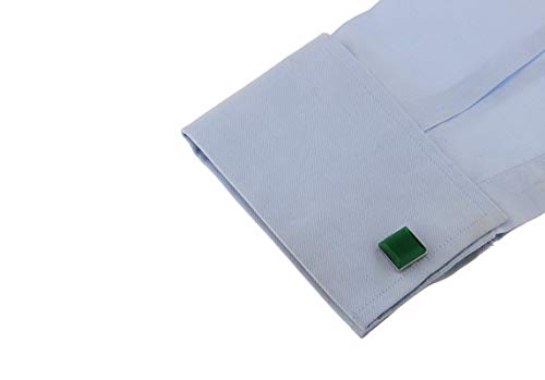 Manicuras cuadradas plateadas y verdes KnBoB para hombre miniatura 2