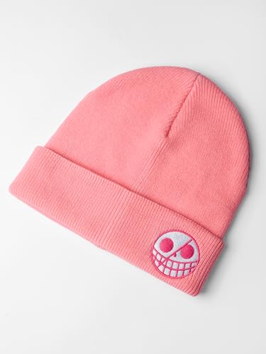 Image of ComicSense.xyz Unisex Anime Embroidered Beanie for Men and Women, Doffy Winter Anime Cap Beanies Pink