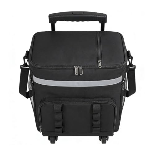 Sac Isotherme À roulettes, 35L Sac Isotherme Grand avec Roues, Glacière À roulettes, Pliable Glacière Souple Sacs Pique Nique pour Courses, pour Camping...