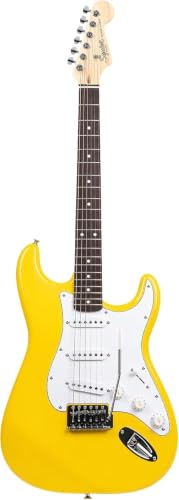Image of Fender Squier Stratocaster Electric Guitar, Beginner Guitar, with 2-Year Warranty, Includes Free Lessons, Graffiti Yellow with Matte Finish