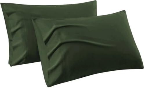 Taies d'oreiller classiques en bambou vert menthe grand format lit double - 3