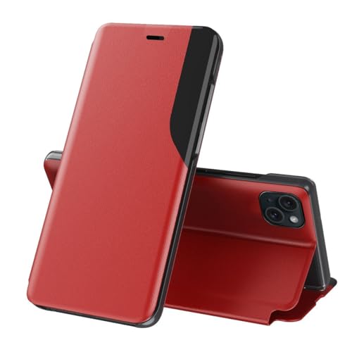 Étui de protection Apple iPhone 15 Pro rouge housse clapet support antichoc