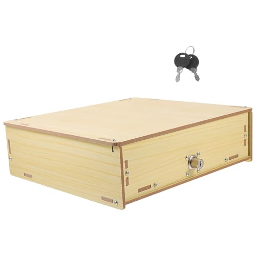 MINAOLULUS Vassoio Porta Contanti in Legno Bianco Multi-griglia Scomparti, Organizer Desktop per Monete e Banconote, Scatola Porta Soldi da Tavolo per Ufficio e Scuola, Cassetto Portadenaro