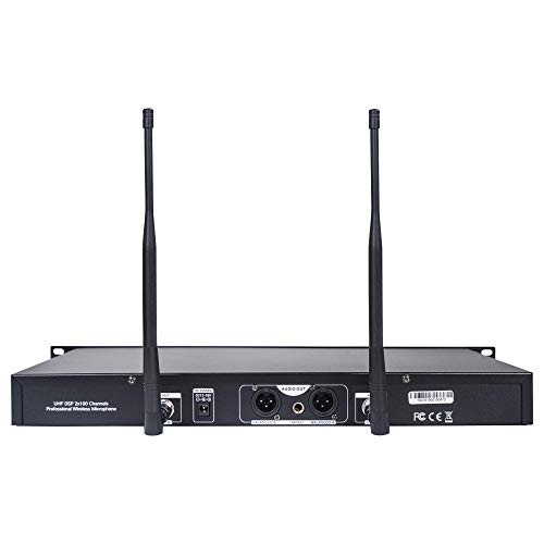 Sound Town Metal 200 Channels Professional Adjustable Uhf Wireless Microphone System With Rack Mountable Receiver, 2 Lavalier Mics And Auto Scan, For Church, School, Meeting, Party And Karaoke #TOP2